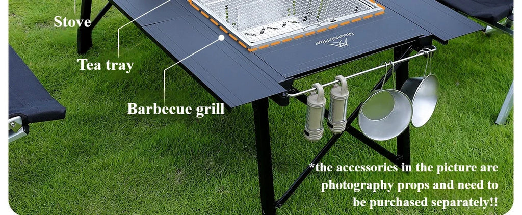 Mountainhiker Camping Folding Lift Removable Multi Unit IGT Table Gas Stove Portable Camp BBQ Grill Table Outdoor Picnic table