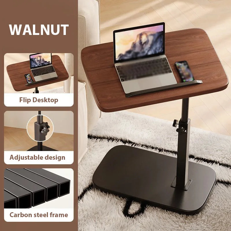 C-shaped Side Table Coffee Table Waterproof Living Room Sofa Table Height Adjustable And Flip-over Panel Load Capacity of 25kg