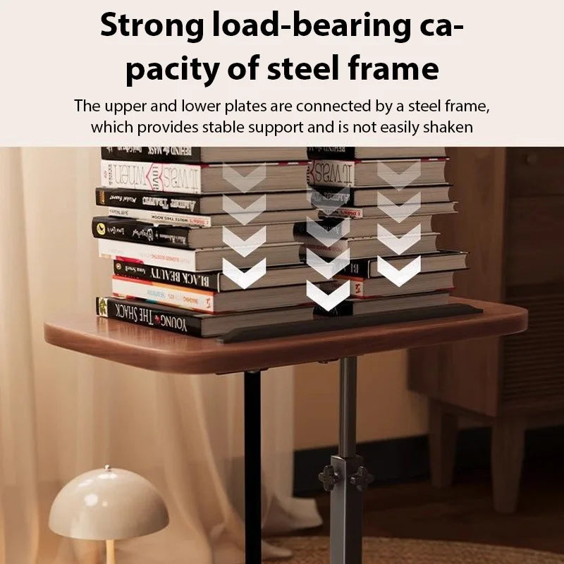 C-shaped Side Table Coffee Table Waterproof Living Room Sofa Table Height Adjustable And Flip-over Panel Load Capacity of 25kg