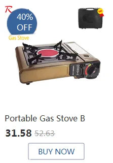 Camping Folding Removable IGT Wood Table Gas Stove Portable Lightweight Camp BBQ Grill Table Outdoor Picnic Fishing Table