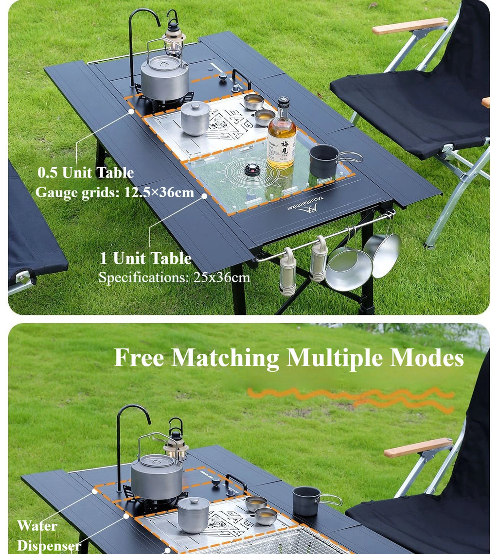 Mountainhiker Camping Folding Lift Removable Multi Unit IGT Table Gas Stove Portable Camp BBQ Grill Table Outdoor Picnic table