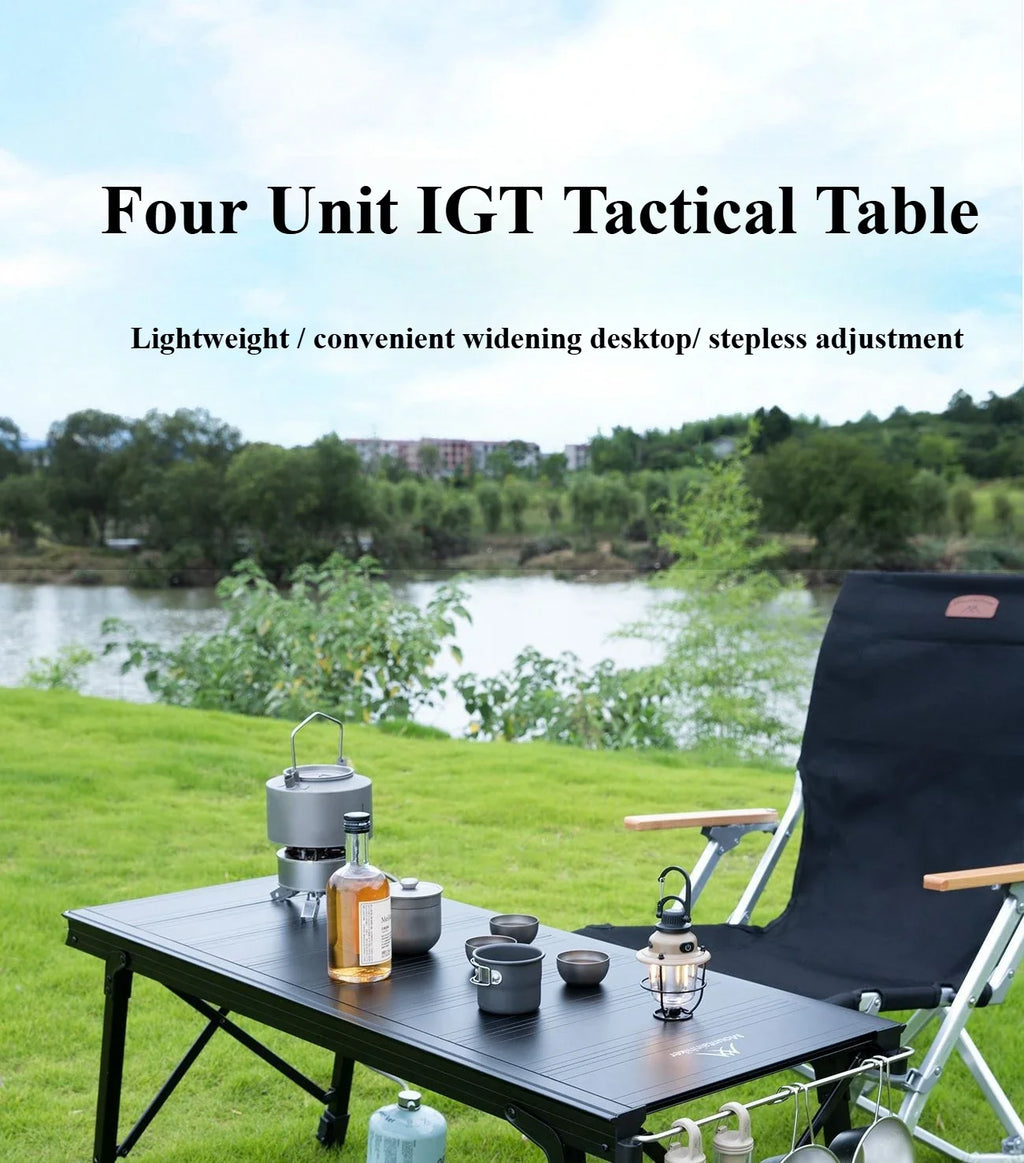 Mountainhiker Camping Folding Lift Removable Multi Unit IGT Table Gas Stove Portable Camp BBQ Grill Table Outdoor Picnic table