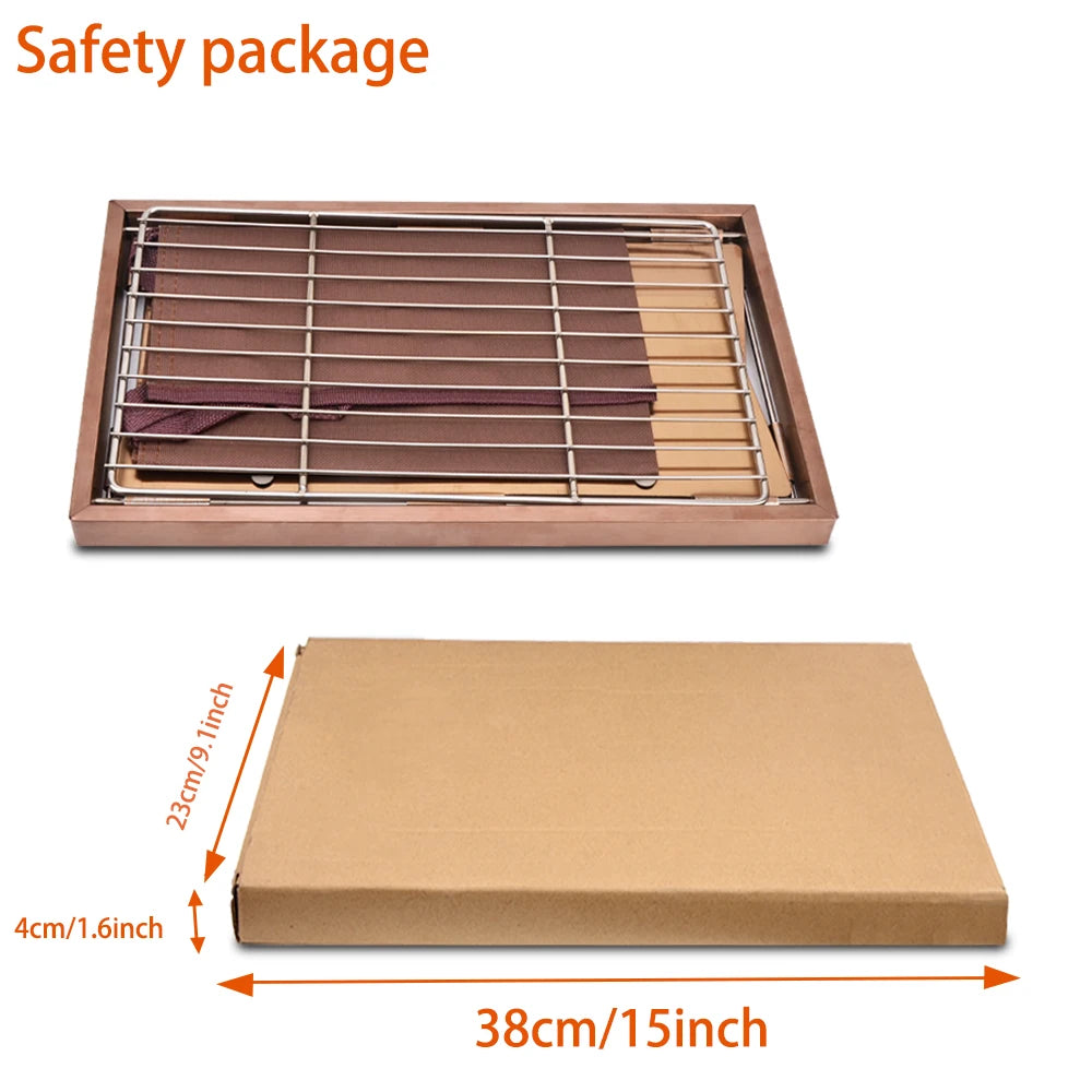 Camping Folding Removable IGT Wood Table Gas Stove Portable Lightweight Camp BBQ Grill Table Outdoor Picnic Fishing Table