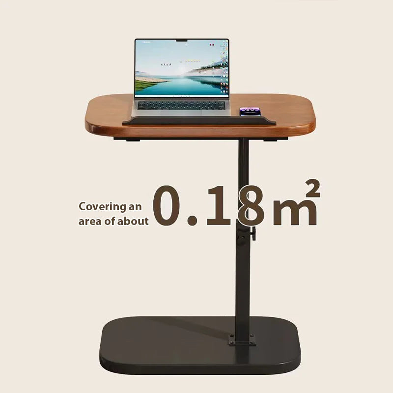C-shaped Side Table Coffee Table Waterproof Living Room Sofa Table Height Adjustable And Flip-over Panel Load Capacity of 25kg