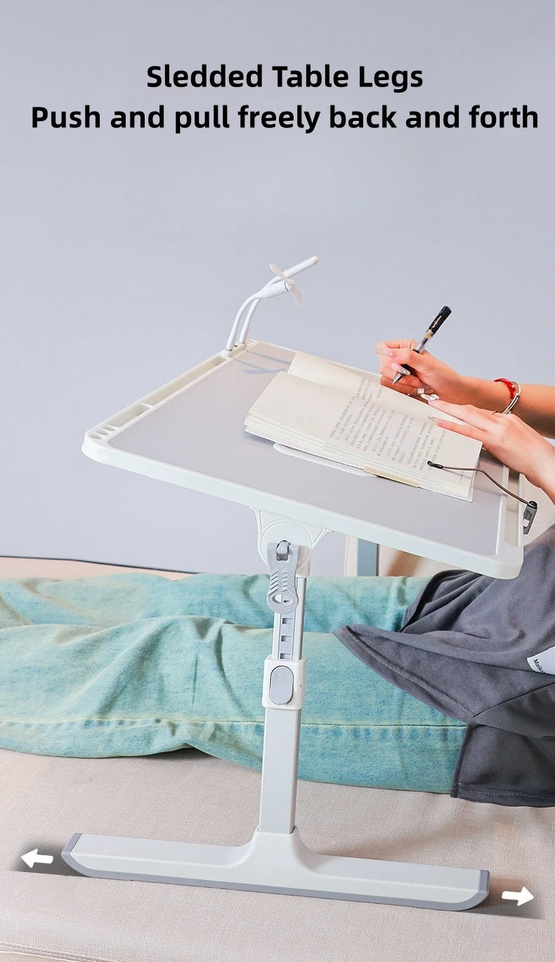 Adjustable Laptop Bed Tray Table Portable Standing Desk with Storage Drawer Foldable Lap Tablet for Sofa Comfortable Viewing