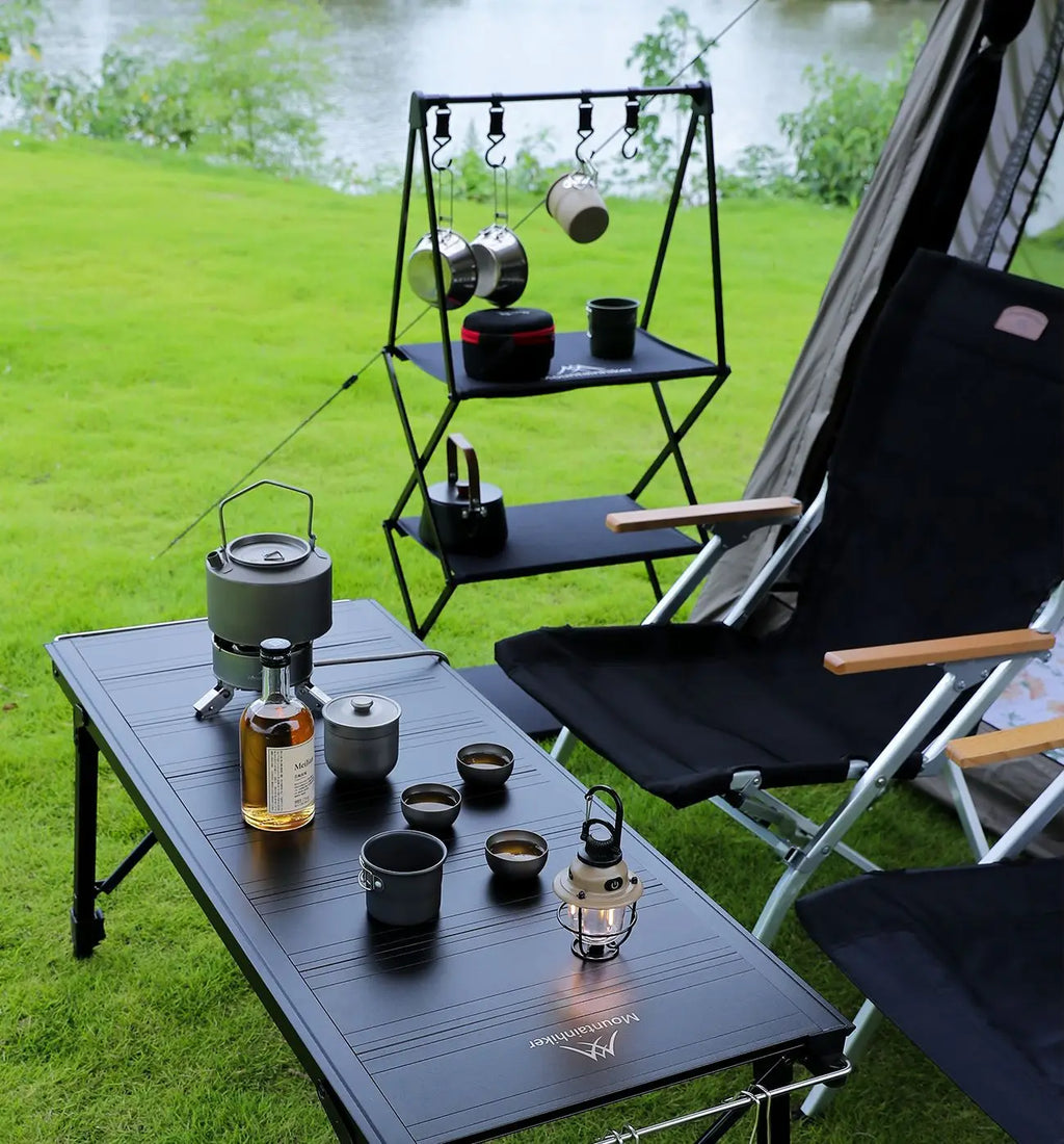 Mountainhiker Camping Folding Lift Removable Multi Unit IGT Table Gas Stove Portable Camp BBQ Grill Table Outdoor Picnic table