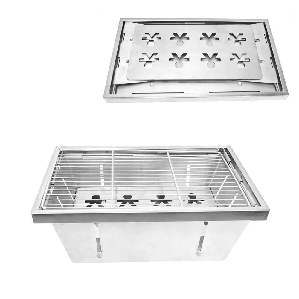 Camping Folding Removable IGT Wood Table Gas Stove Portable Lightweight Camp BBQ Grill Table Outdoor Picnic Fishing Table