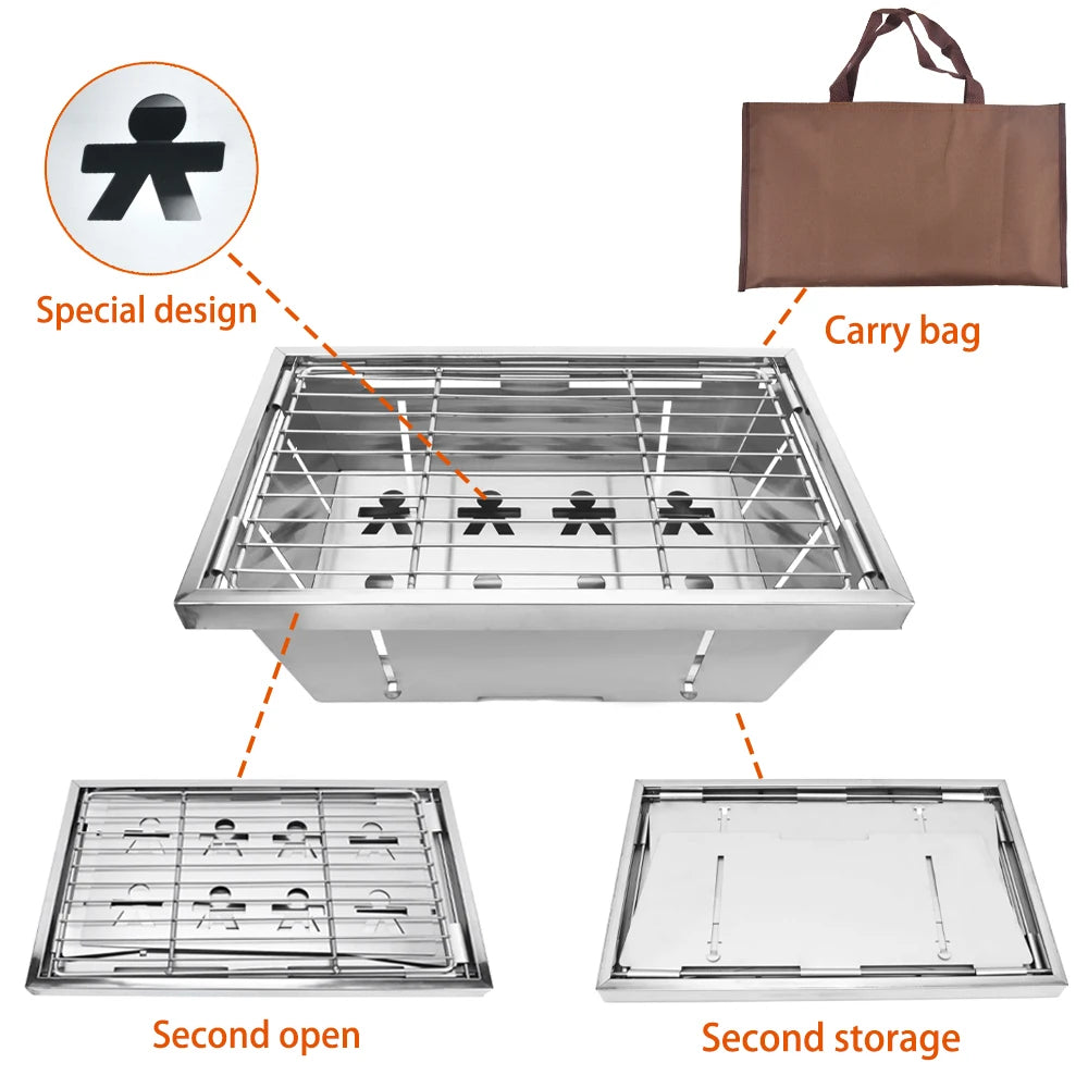 Camping Folding Removable IGT Wood Table Gas Stove Portable Lightweight Camp BBQ Grill Table Outdoor Picnic Fishing Table