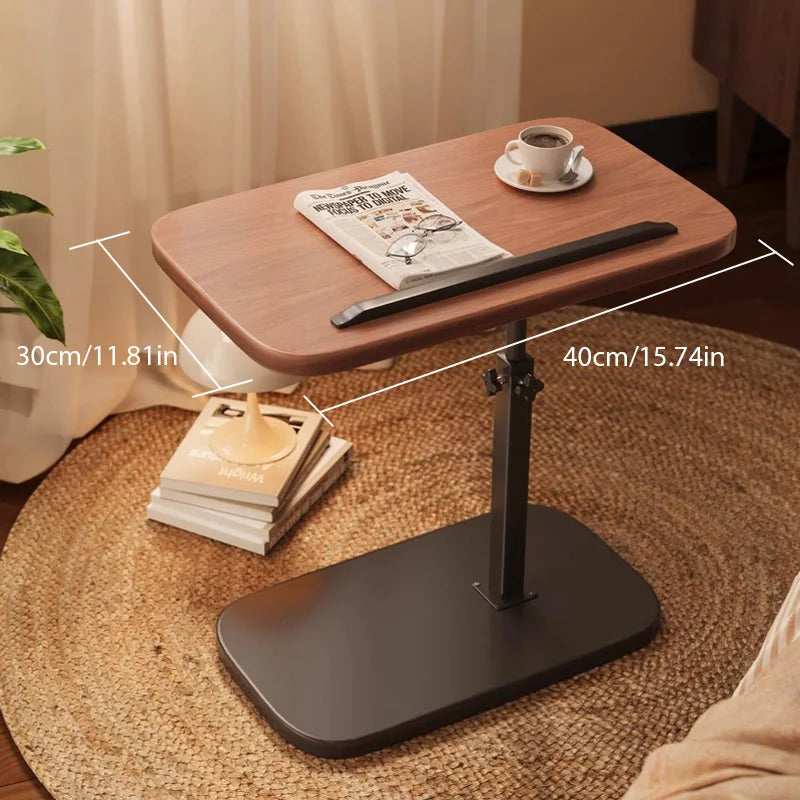 C-shaped Side Table Coffee Table Waterproof Living Room Sofa Table Height Adjustable And Flip-over Panel Load Capacity of 25kg