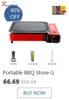 Camping Folding Removable IGT Wood Table Gas Stove Portable Lightweight Camp BBQ Grill Table Outdoor Picnic Fishing Table